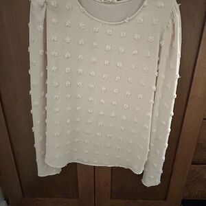 Chic Cream Textured Women's Blouse